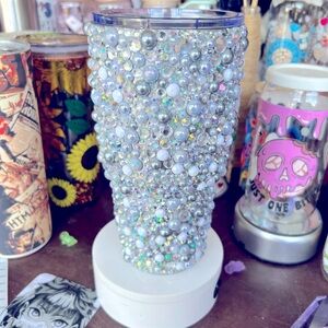 Sparkling ✨ Pearl & Rhinestone Tumbler